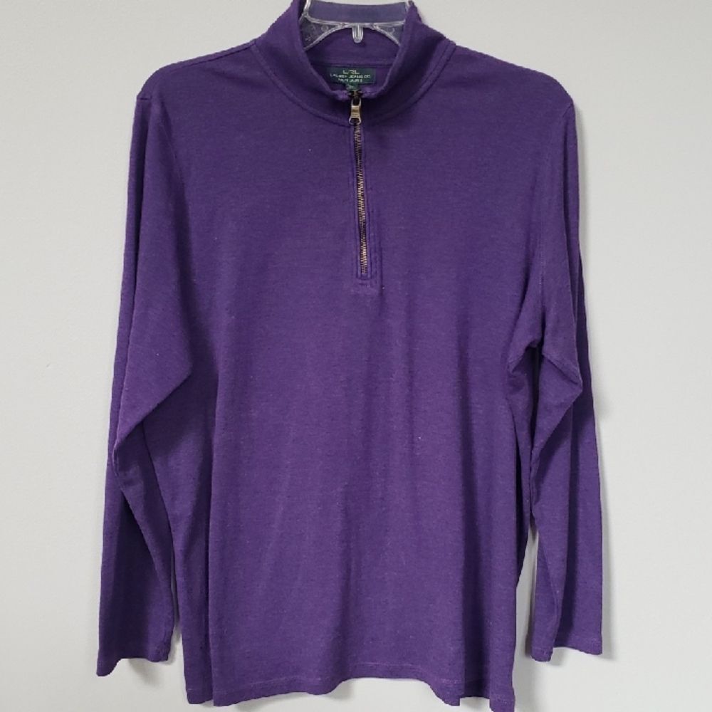 Ralph Lauren Jeans Co Purple 1/4 Zip Sweater Womens 1X Lightwright Knit